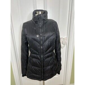 Athleta Jacket Womens M Black Goose Down Puffer Quilted Coat Active Outdoors